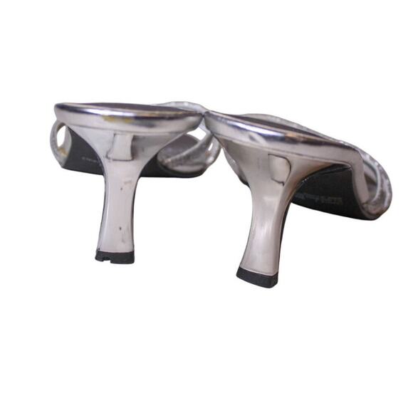 Rampage Frankie Silver Glitter Metallic Slip On High Heel Sandals 9M - Picture 4 of 6